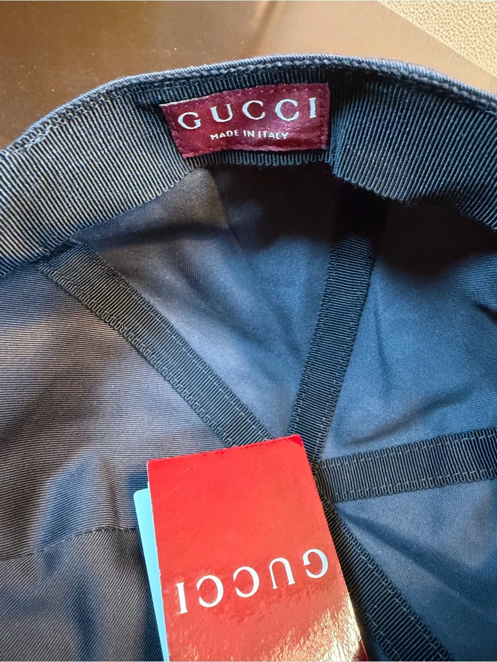 New Authentic Gucci Logo Baseball Hat Black Size L